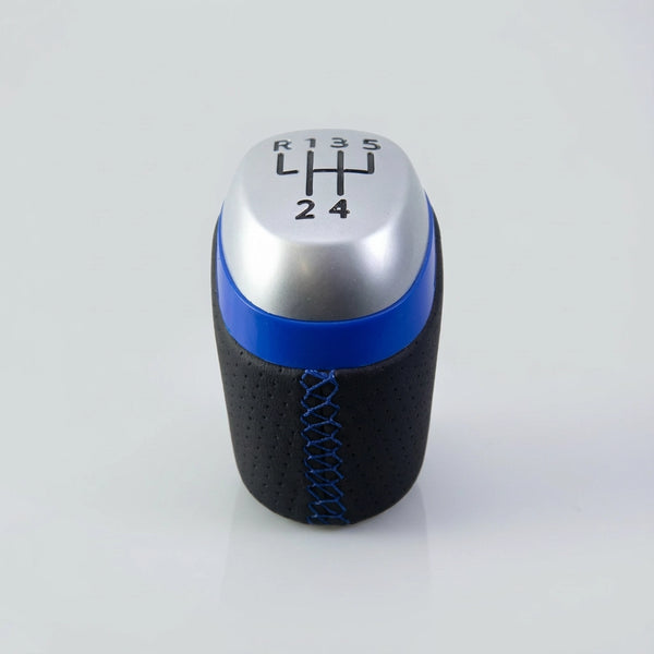 Pommeau de vitesse clio 4 - 5 vitesses - Couture bleu - vue principale