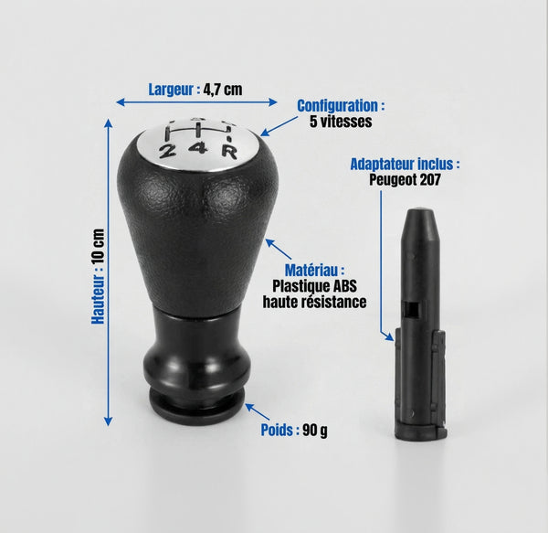 pommeau de vitesse peugeot 207 avec description technique