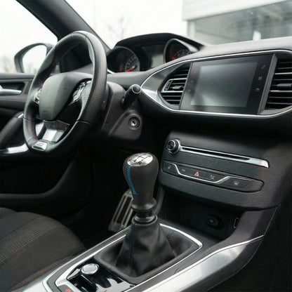 Pommeau de vitesse 308 - 5 vitesses - Noir & Bleu - en situation