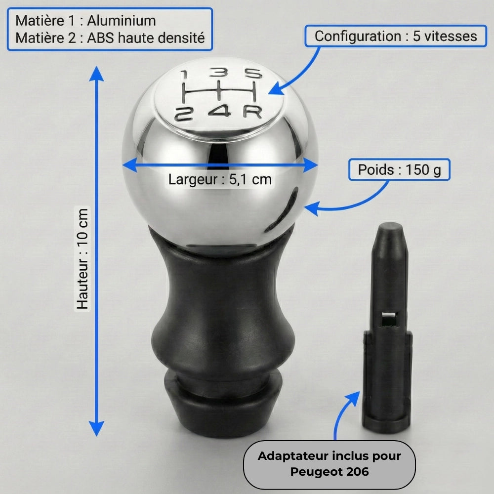 Caractéristiques techniques du pommeau de vitesse 