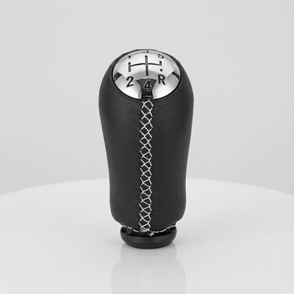 Pommeau de vitesse clio 3 - 5 vitesses - Couture blanche - gros plan