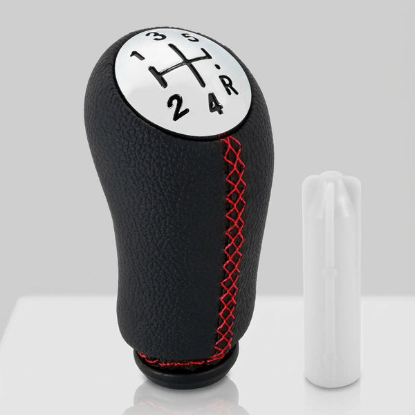 Pommeau de vitesse clio 3 - 5 vitesses - Couture rouge - vue principale