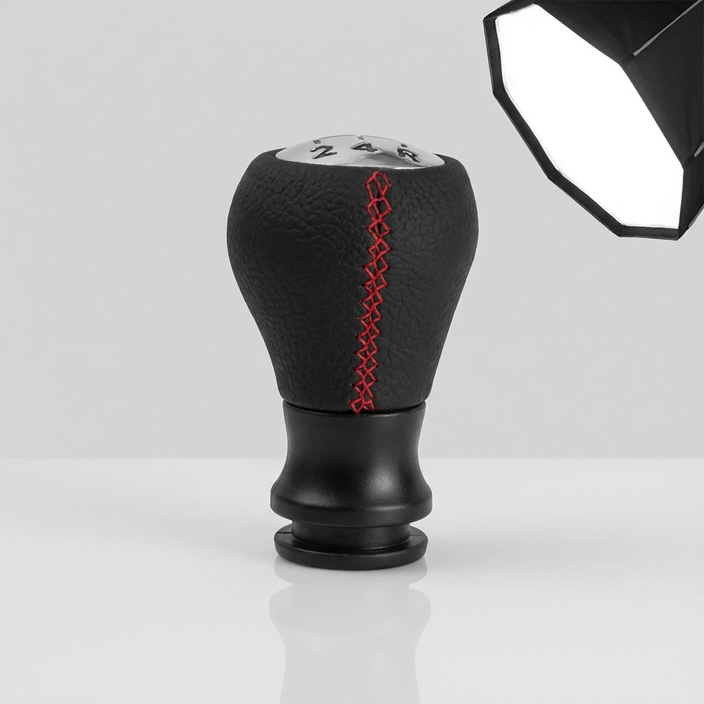 Pommeau de vitesse c3 - 5 vitesses - Noir & Couture rouge - dimensions et mesures