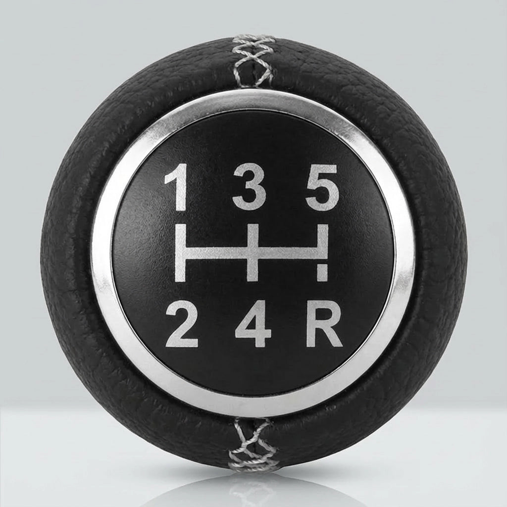 Pommeau de vitesse c3 - 5 vitesses - Noir & Couture blanche - vue arrière