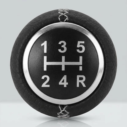 Pommeau de vitesse c3 - 5 vitesses - Noir & Couture blanche - vue arrière