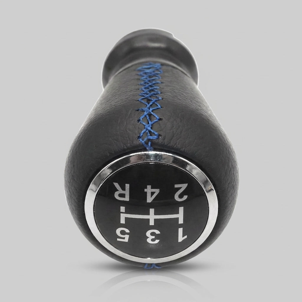 Pommeau de vitesse c3 - 5 vitesses - Noir & Couture bleu - vue arrière