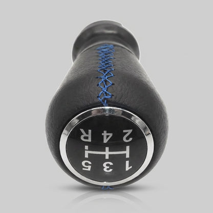 Pommeau de vitesse c3 - 5 vitesses - Noir & Couture bleu - vue arrière