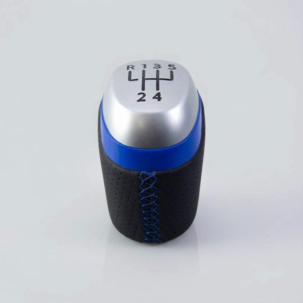 Pommeau de vitesse clio 4 - 5 vitesses - Couture bleu - vue principale