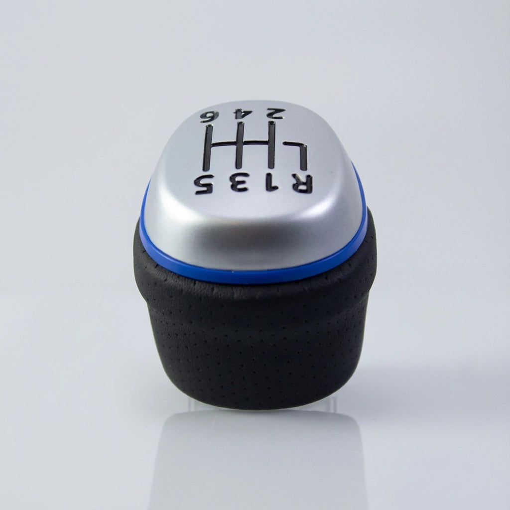 Pommeau de vitesse clio 4 - 6 vitesses - Couture bleu - vue arrière