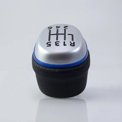 Pommeau de vitesse clio 4 - 6 vitesses - Couture bleu - vue arrière