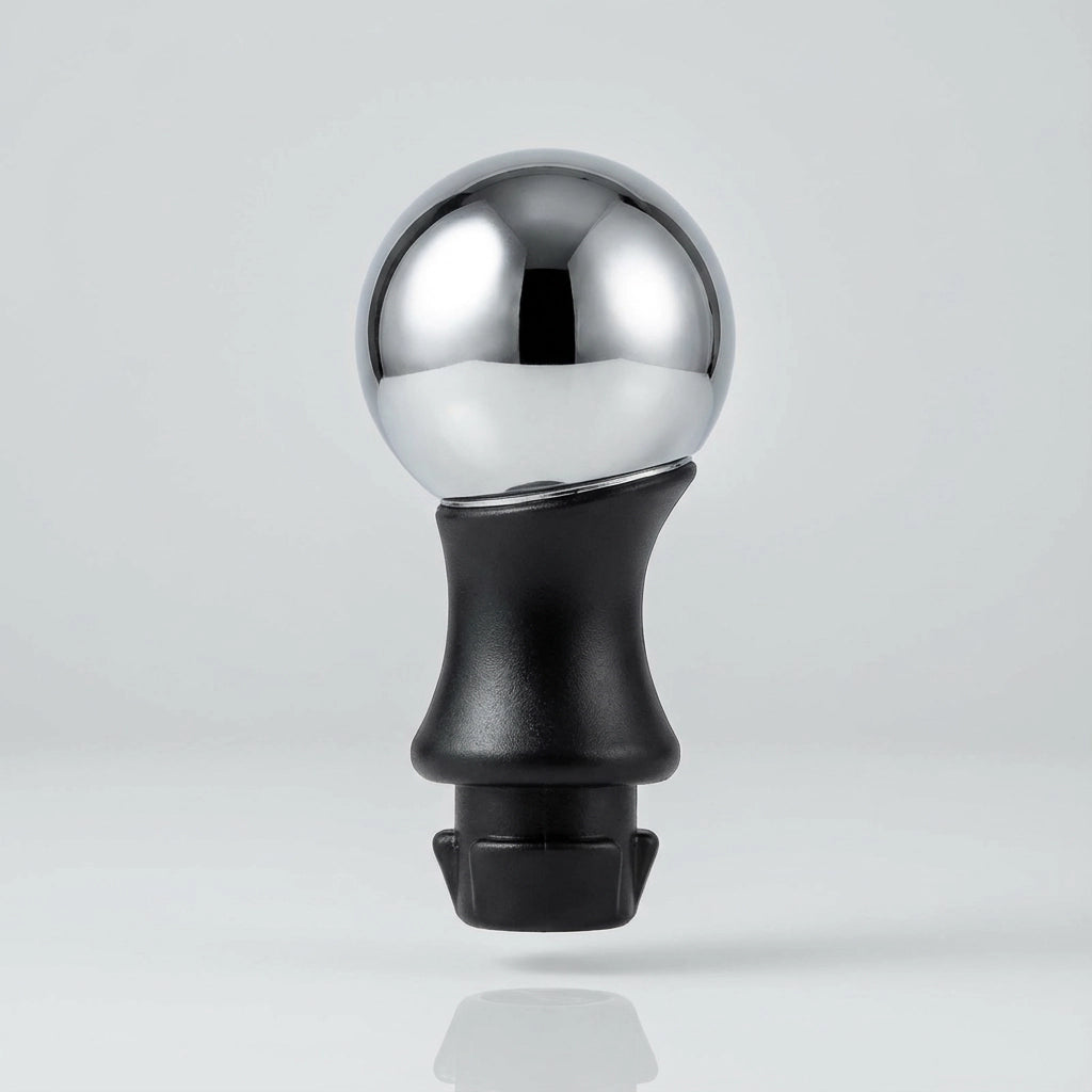 Pommeau de vitesse 206 - 5 vitesses - Chrome & R rouge - gros plan