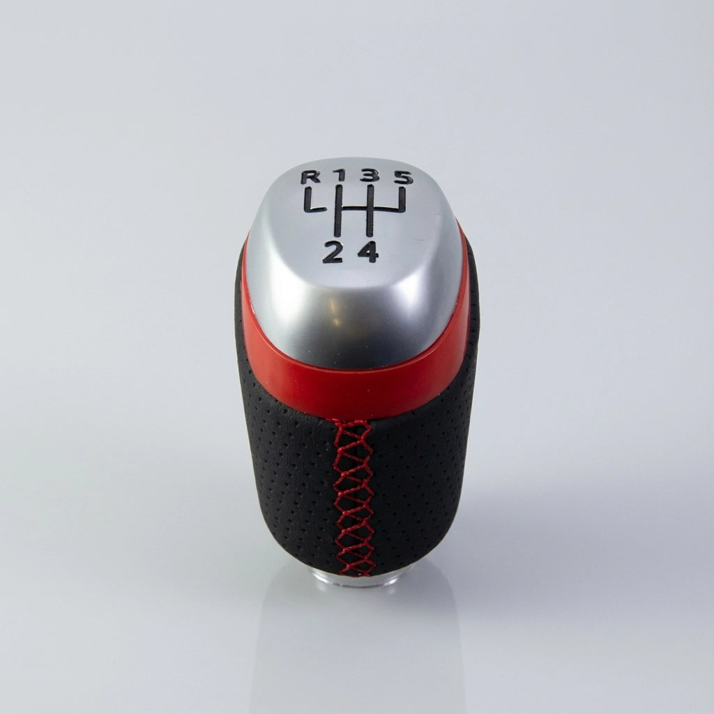 Pommeau de vitesse clio 4 - 5 vitesses - Couture rouge - vue principale