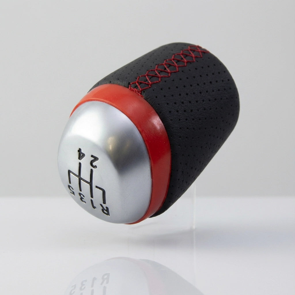 Pommeau de vitesse clio 4 - 5 vitesses - Couture rouge - dimensions et mesures